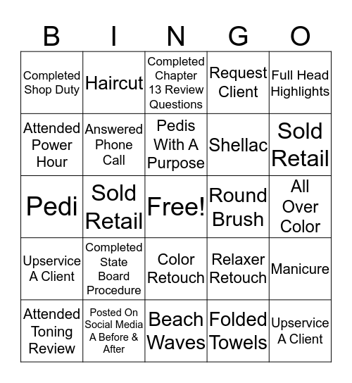 Clinic Floor Bingo 4/19 These Must Be Done On Client Or Mannequin Bingo Card