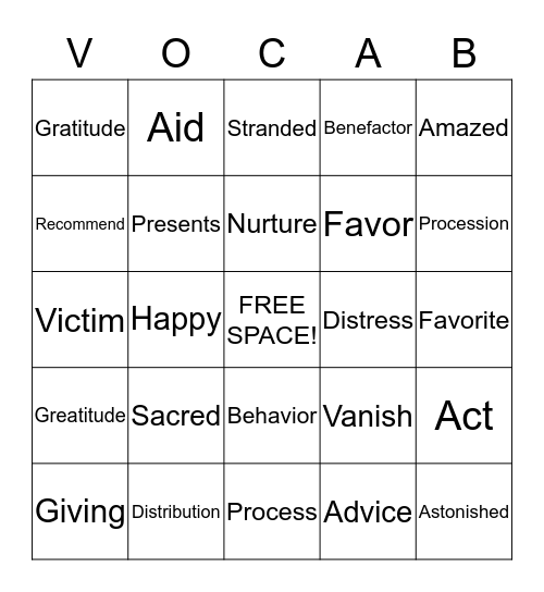The Ch'l-lin Purse Bingo Card