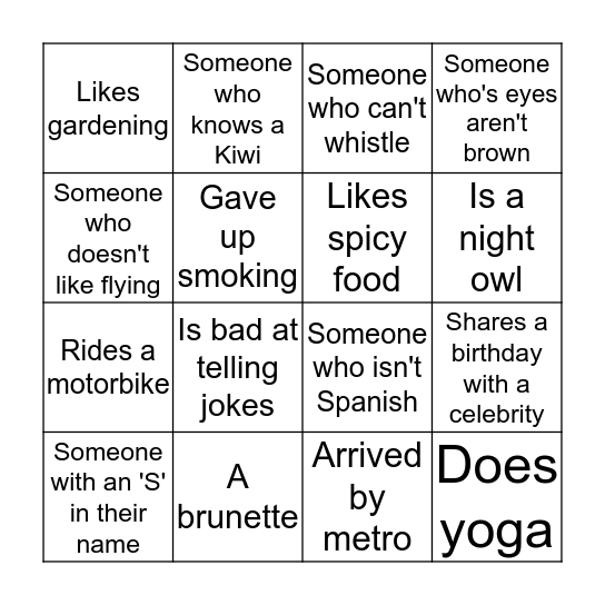 DayTown bingo Card