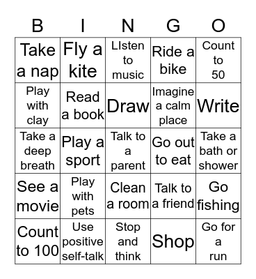 Coping Skills Bingo! Bingo Card