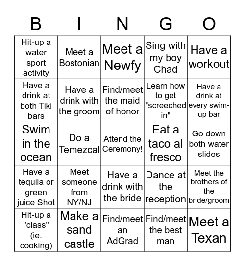 #DoodyFree Wedding Bingo Card