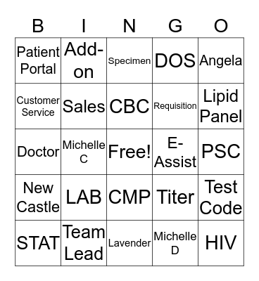 LAB WEEK BINGO Card