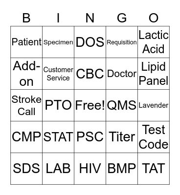 LAB WEEK BINGO Card