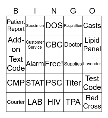 LAB WEEK BINGO Card