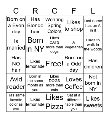 Day of Renewal 2018 Bingo Card