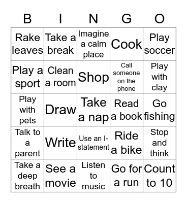 Coping Skills Bingo! Bingo Card