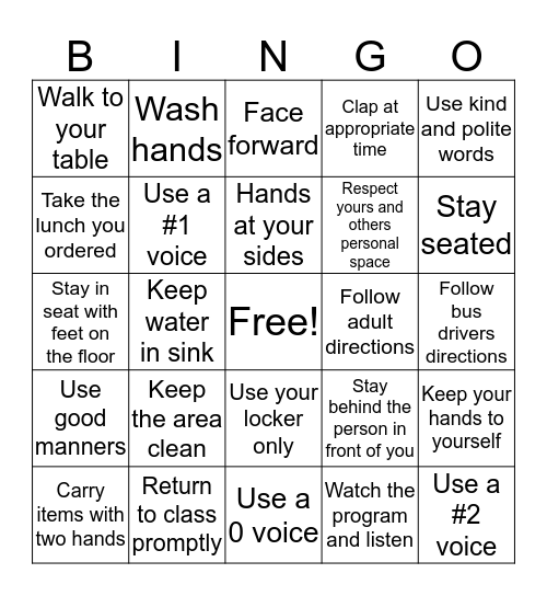 Making Wise Choices Bingo Card