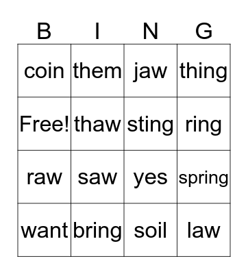 Bingo Card