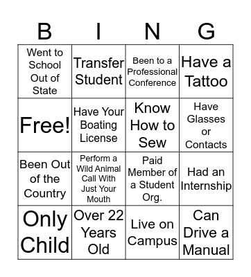 NRM 390  Bingo Card