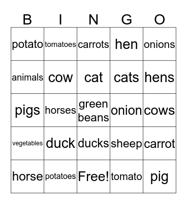 Grade 4 Unit 4 Bingo Card