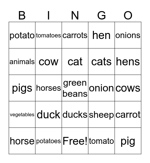 Grade 4 Unit 4 Bingo Card