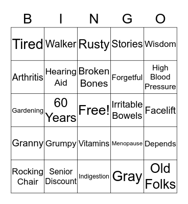 Happy 60th Birthday Mom! Bingo Card