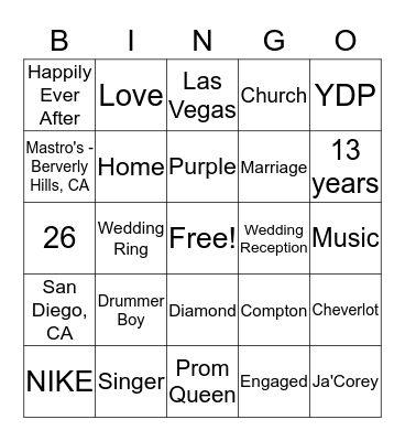 BINGO!  Bingo Card