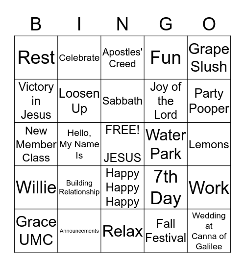 FUN OVER TIME Bingo Card
