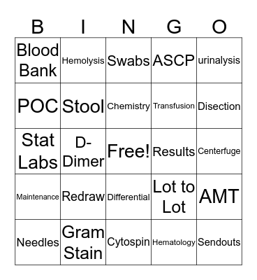 Lab Week Bingo Card