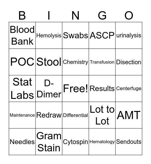 Lab Week Bingo Card