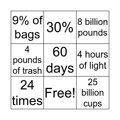 Recycle Bingo Card