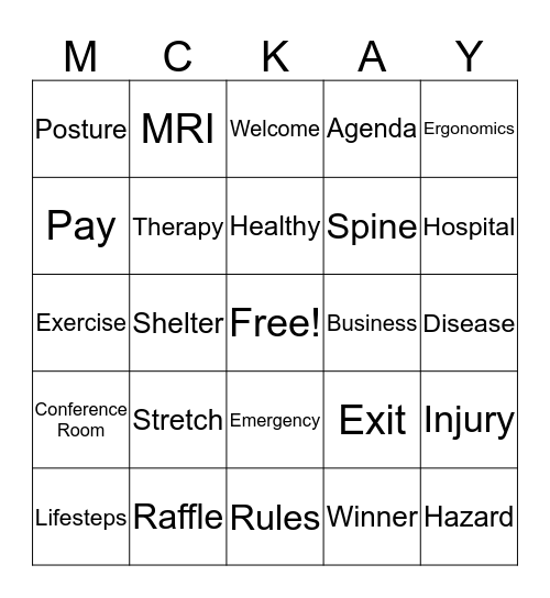 PAY ATTENTION BINGO Card