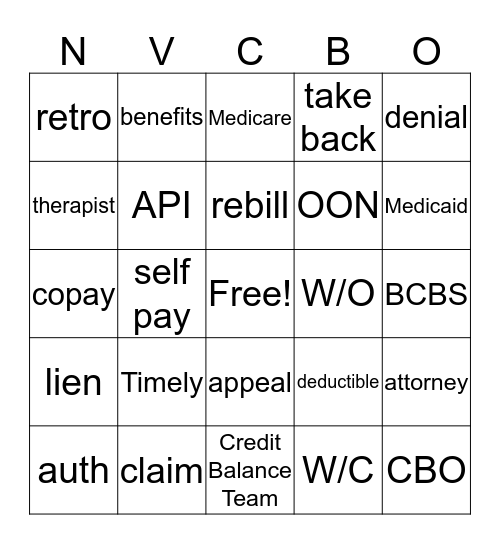 BINGO NV CBO STYLE Bingo Card