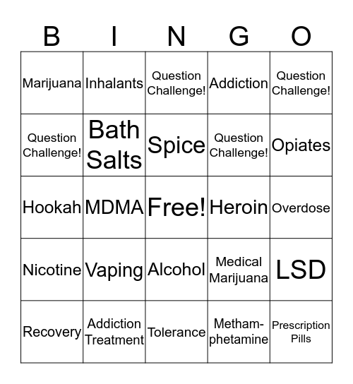 SAMHSA National Prevention Week Bingo! Bingo Card