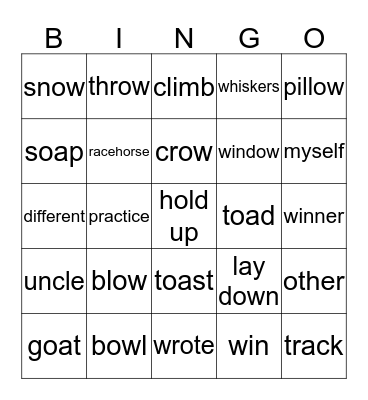 Wordlist 8 Bingo Card