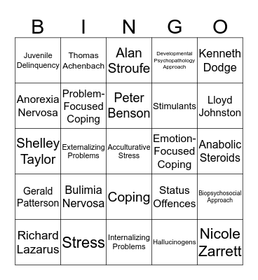 Chapter 13 Bingo Card