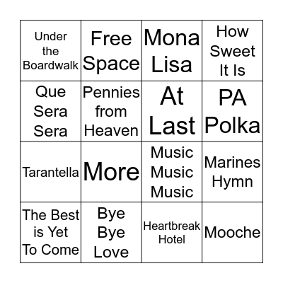 Music Bingo Card