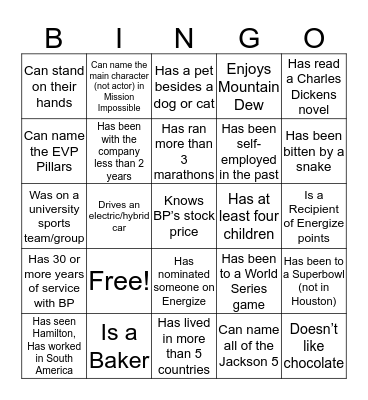 Your Mission: Find a fellow Agent who... Bingo Card