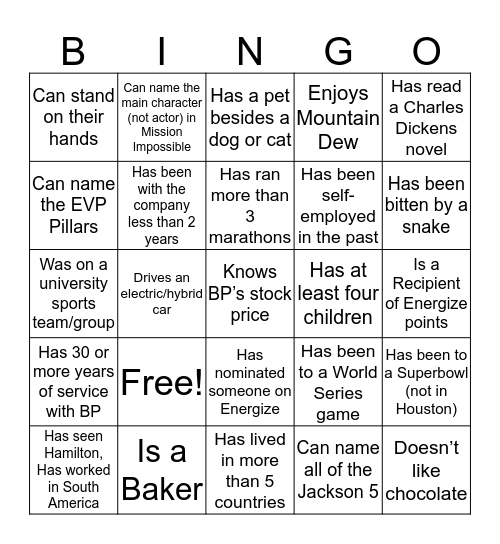 Your Mission: Find a fellow Agent who... Bingo Card