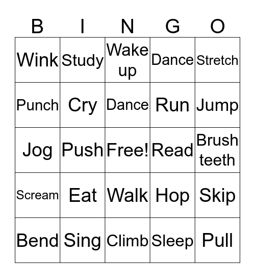 Celtic English Bingo Card