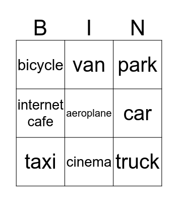 IN THE CITY Bingo Card