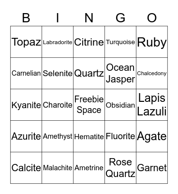 Crystal Baby Bingo Card