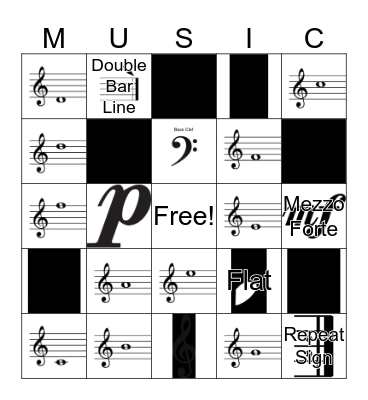 Note Name Bingo Card