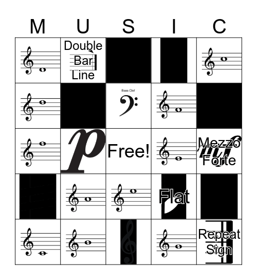 Note Name Bingo Card