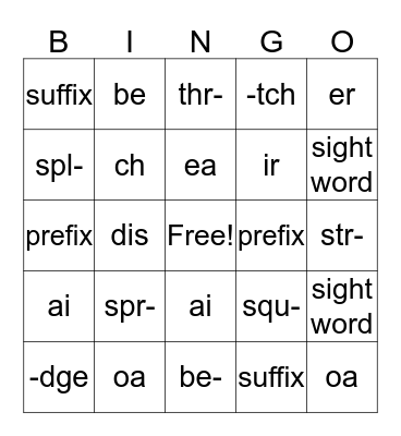 Bingo with Beau Bingo Card