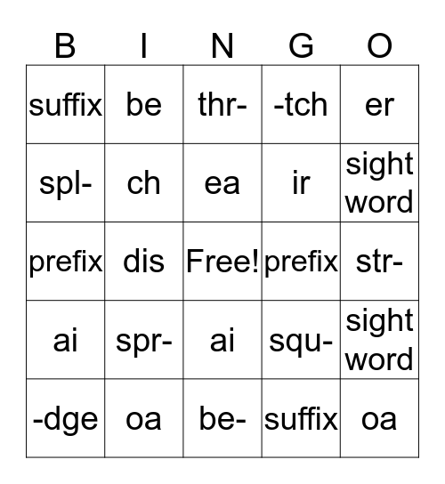Bingo with Beau Bingo Card