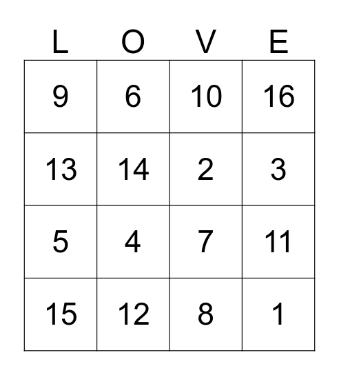 Alexis' Bridal Shower Bingo Card