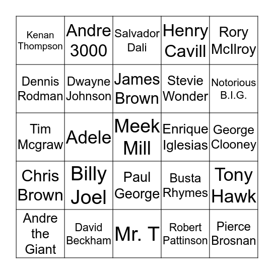 May Birthdays Bingo Card