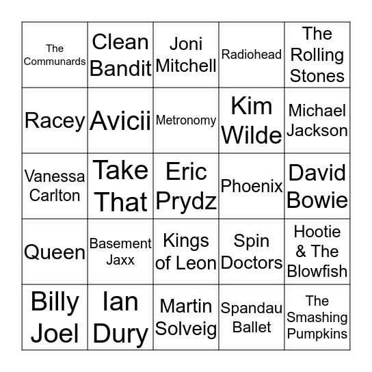 Punk Bingo! Bingo Card