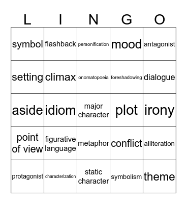 Lingo- Have you been studying? Bingo Card