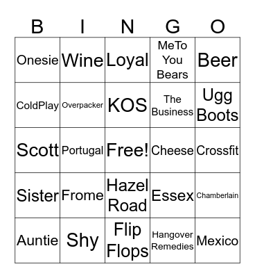 Jo BinGo Card