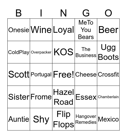 Jo BinGo Card