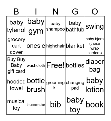 Welcome Baby Jaxon Bingo Card
