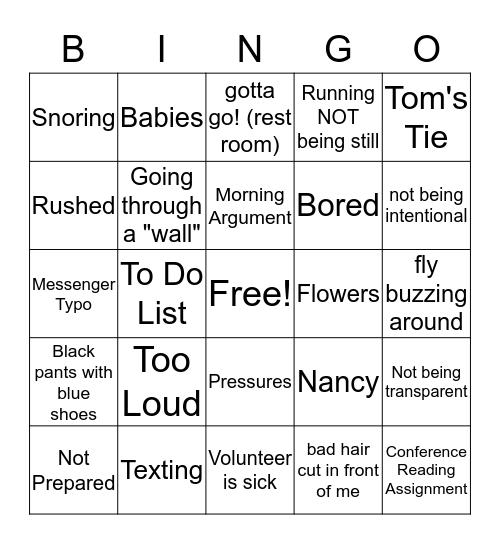 THE UNDIVIDED WORSHIPPER Bingo Card