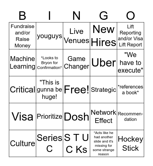 Sneaky Bingo Card