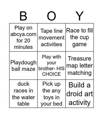 BORED BINGO Card