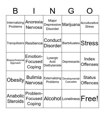 Ch 13 Bingo Card