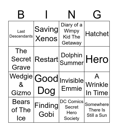 PAWS FOR BOOKS Bingo Card
