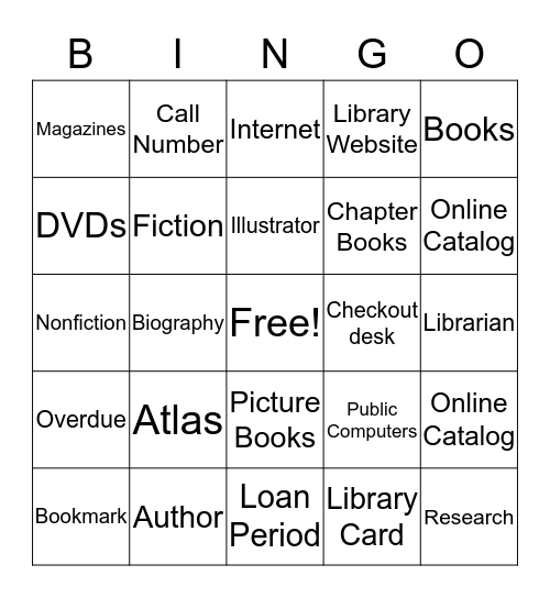 Library Bingo Card