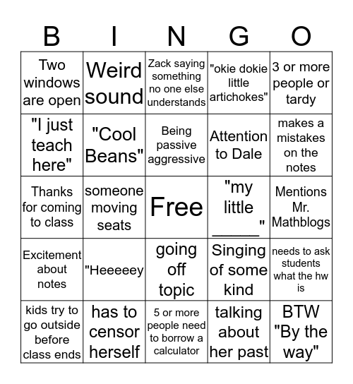 Bonato Bingo Card